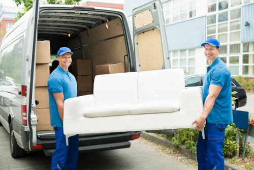 Small removals van ready for a Marylebone street move