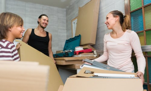 Packing boxes and protective materials prepared for a Marylebone home move