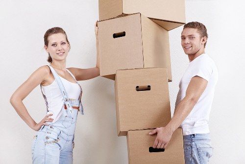 Packing supplies arranged for a flat removal in Marylebone